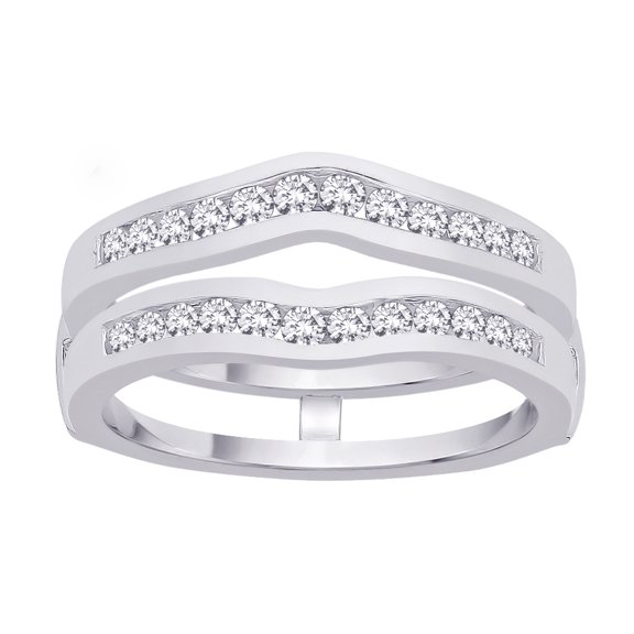 14K White Gold 3/8 ct. Diamond Ring Guard