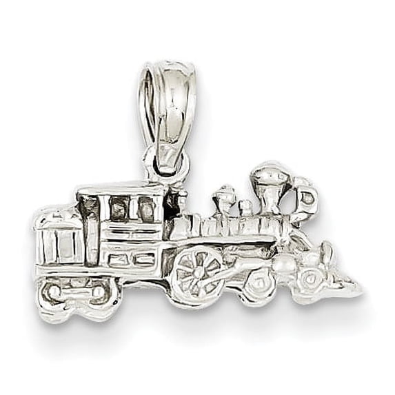 FJC Finejewelers 14k White Gold White 3d Miniature Train Charm