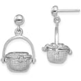 thumbnail image 1 of 14K White Gold 3-D Nantucket Basket Dangle Earrings - 20.5mm, 1 of 7