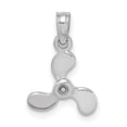 thumbnail image 1 of 14K White Gold 3-D Polished Mini Three Blade Propeller Charm K7459W, 1 of 4