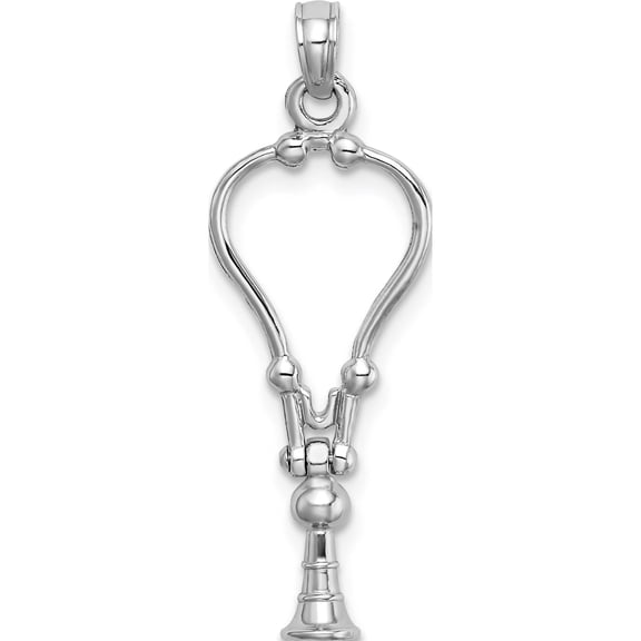 14K White Gold 3-D Stethoscope Pendant (26.5 X 11.3) Made In United States k9569w