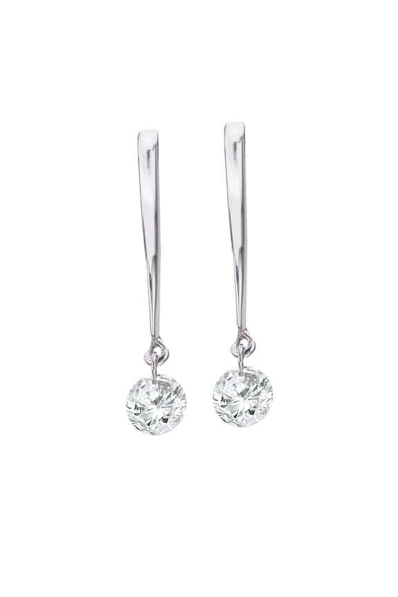 14K White Gold .30 ct Dashing Diamonds Earrings