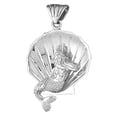 thumbnail image 1 of 14K White Gold 3D Mermaid And Shell Pendant - 41 mm, 1 of 3