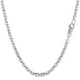 thumbnail image 1 of 14K White Gold 3MM Cable Link Diamond-Cut Pendant Necklace Chains 16" - 24", Gold Necklace for Men & Women, 100% Real 14K Gold, Next Level Jewelry, 1 of 3