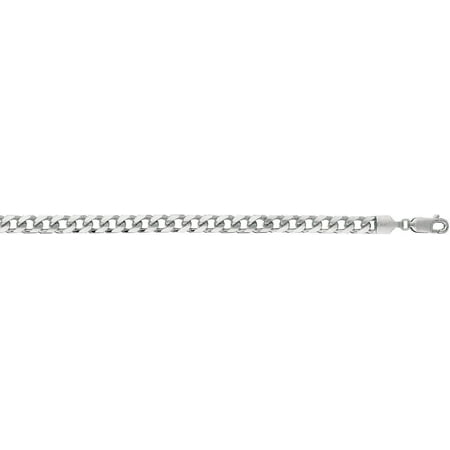 14K White Gold 4.4mm Miami Cuban with Lobster Lock Chain