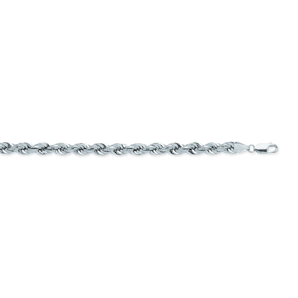14K White Gold 4.9 Light Rope Chain in 8.5 inch, 18 inch, 20 inch, 22 ...