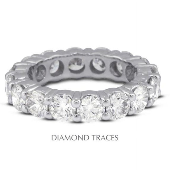 14K White Gold 4-Prong Setting 1.16 Carat Total Natural Diamonds Classic Eternity Ring