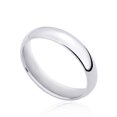 thumbnail image 1 of 14K White Gold 4mm Comfort Fit Classic Domed Plain Wedding Band (Size 3 to 14), 11, 1 of 2