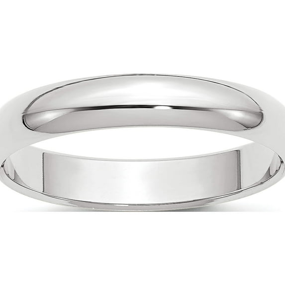 14K White Gold 4mm Half-Round Band (Size 7.5) Made In United States whr040-7.5
