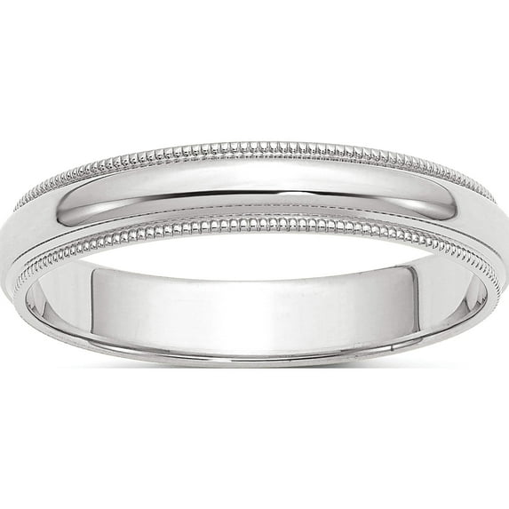 14K White Gold 4mm Milgrain Band (Size 12) Made In United States wm040-12