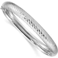 thumbnail image 1 of 14K White Gold 5/16 Textured Hinged Bangle (7.5 X 8) Made In Peru db654w, 1 of 5