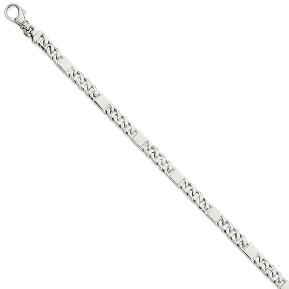 14K White Gold 5.5mm Polished Fancy Link Bracelet