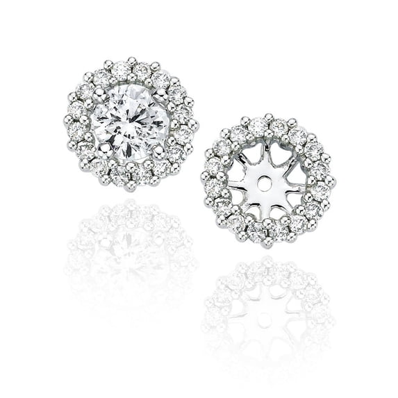 14K White Gold 5/8 ct. Diamond Earring Jackets