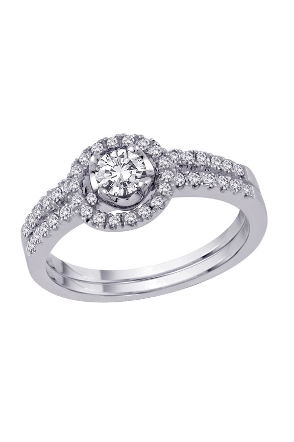 14K White Gold 5/8 ct. Diamond Engagement Set (G-H Color, SI2-I1 Clarity)