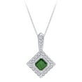 thumbnail image 1 of 14K White Gold 5/8 ct. Green and White Diamond Fashion Pendant with Chain, 1 of 3