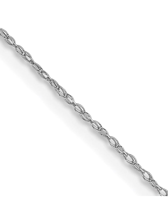 14K White Gold .5 mm Carded Cable Rope Chain (20 X 0.5) Made In United States 5rw-20