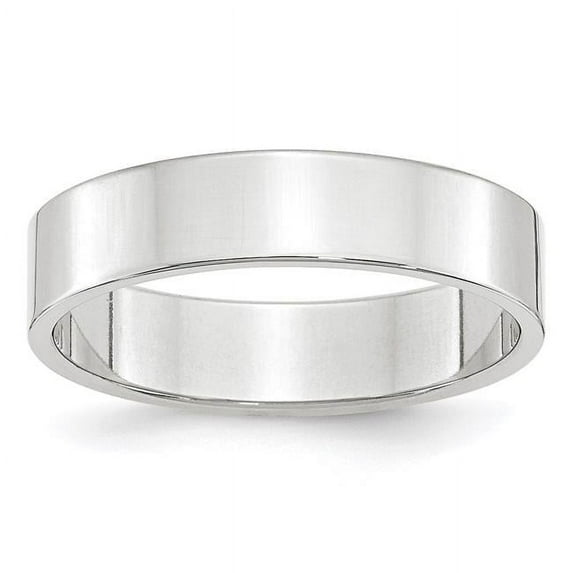 14K White Gold 5 mm LTW Flat Band, Size 7