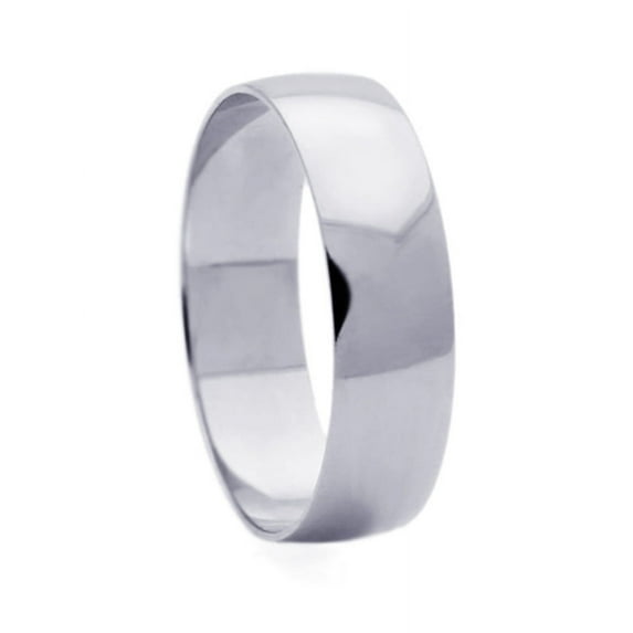 14K White Gold 5mm Classic Plain Light Wedding Band (Size 6 to 11.5), 6.5