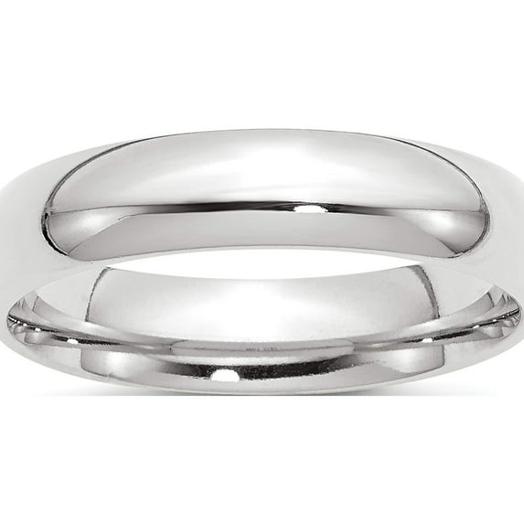 14K White Gold 5mm Comfort-Fit Band (Size 12) Made In United States wcf050-12