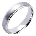 thumbnail image 1 of 14K White Gold 5mm Satin Finish Domed Wedding Band (Size 5 to 12), 10.5, 1 of 2