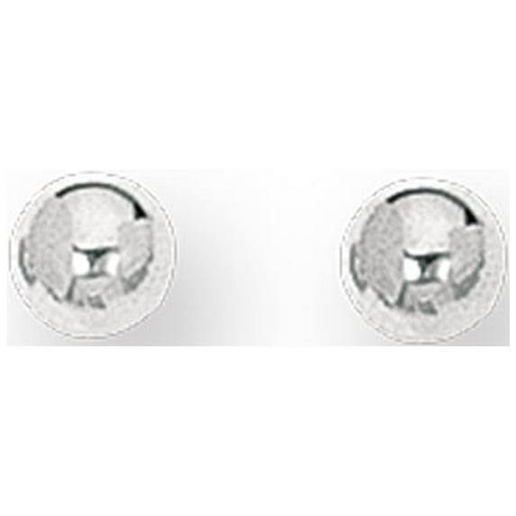 14K White Gold 5mm Shiny Ball Post Earrings