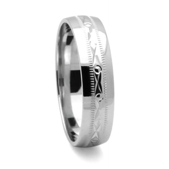 14K White Gold 5mm Wedding Band (Size 6 to 12), 6