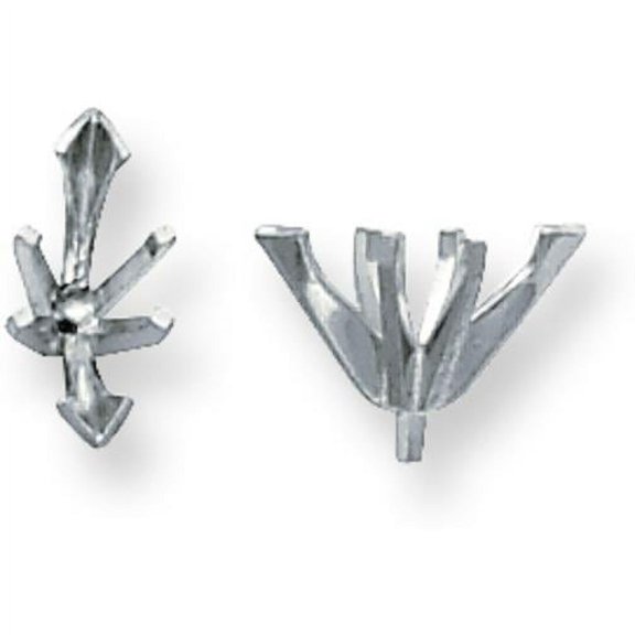 14K White Gold 6 Prong Marquise Peg V-End Setting (2.50X5.50 To 6.00X13.00Mm)