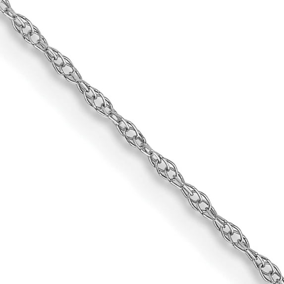 14K White Gold .6 mm Carded Cable Rope Chain (16 X 0.6) Made In United States 6rw-16