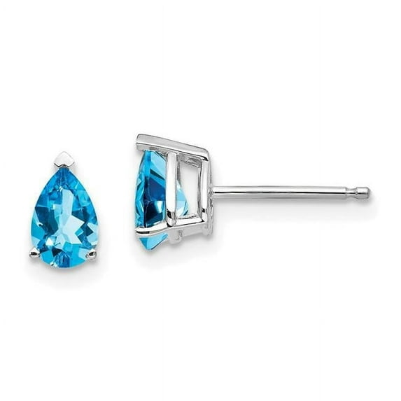 14K White Gold 6 x 4 mm Pear Earrings Mounting