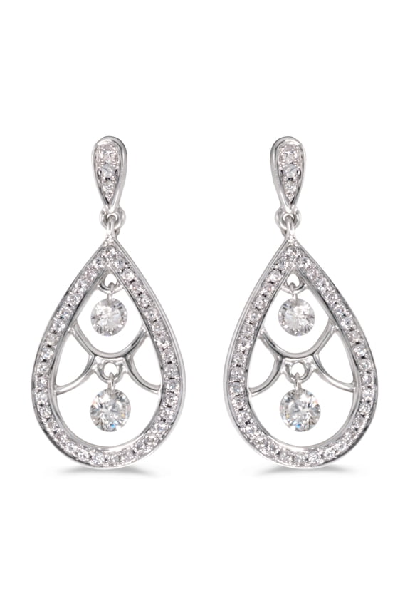 14K White Gold .60 ct Diamond Earrings