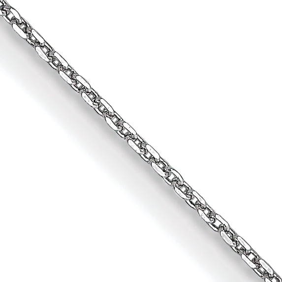 14K White Gold .65mm Diamond Cut Cable Chain Female Adult Necklace 20"