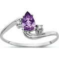 thumbnail image 1 of 14K White Gold 6X4mm Pear Amethyst Aa Diamond Ring (Size 6) Made In United States y2039am/aa, 1 of 5