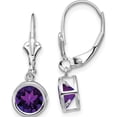 thumbnail image 1 of 14K White Gold 6mm Amethyst Leverback Earrings (25 X 7) Made In India xlb101wam, 1 of 6
