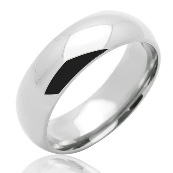 14K White Gold 6mm Comfort Fit Plain Wedding Band (Size 5 to 12), 7
