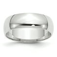 thumbnail image 1 of 14K White Gold 6mm Light Weight Half Round Band Ring Size 10, 1 of 7