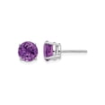 thumbnail image 1 of Gem & Harmony 14K White Gold 6mm Solitaire Amethyst Earrings 1.50 Carat (Ctw) for Women, 1 of 5