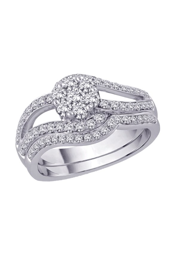 14K White Gold 7/8 ct. Diamond Engagement Set (G-H Color, SI2-I1 Clarity)