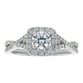 thumbnail image 1 of 14K White Gold 7/8 cttw. Certified Diamonds Round-cut Halo Engagement Ring by Hollywood Hills Jewelers, 1 of 6