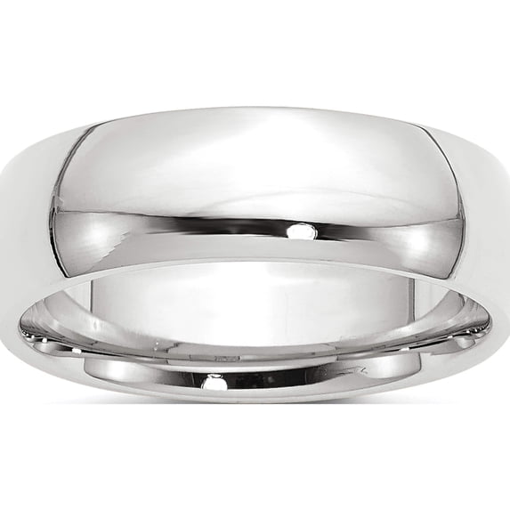 14K White Gold 7mm Comfort-Fit Band (Size 7.5) Made In United States wcf070-7.5