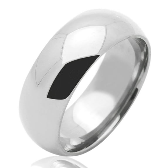 14K White Gold 7mm Comfort Fit Plain Wedding Band (Size 5 to 12), 11.5
