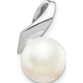 thumbnail image 1 of 14K White Gold 8-9mm Button Fwc Pearl Satin Finish Pendant Slide (18 X 11) Made In India xch665, 1 of 5
