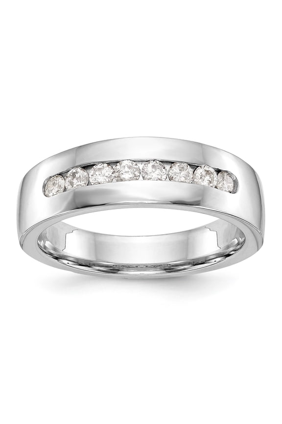 14K White Gold 8-Stone 1/2 carat Diamond Complete Men's Channel Band