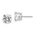 thumbnail image 1 of 14K White Gold 8 mm Cubic Zirconia Earrings, 1 of 1