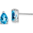 thumbnail image 1 of 14K White Gold 8X5mm Pear Blue Topaz Earrings (9 X 5) Made In United States xe81wbt, 1 of 5