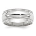 thumbnail image 1 of 14K White Gold 8mm Double Milgrain Comfort Fit Band Ring Size 8.5, 1 of 7