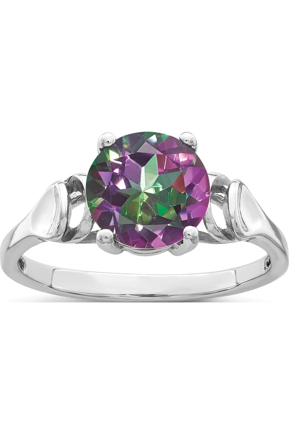 14K White Gold 8mm Fire Topaz Ring (Size 7) Made In United States y4723ft