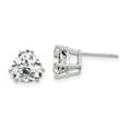 thumbnail image 1 of 14K White Gold 8mm Trillion Cubic Zirconia Stud Earrings, 1 of 5