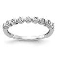 thumbnail image 1 of 14K White Gold 9-stone Bezel-set Diamond Band, Size 7, 1 of 1