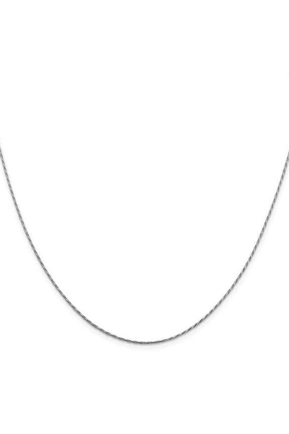 14K White Gold .95 mm Round DC Curb Snake Chain
