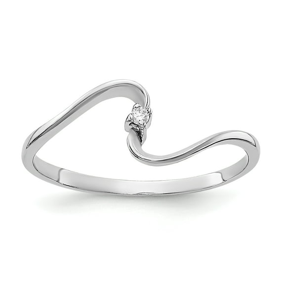 14K White Gold AA Diamond Ring Size 6.5